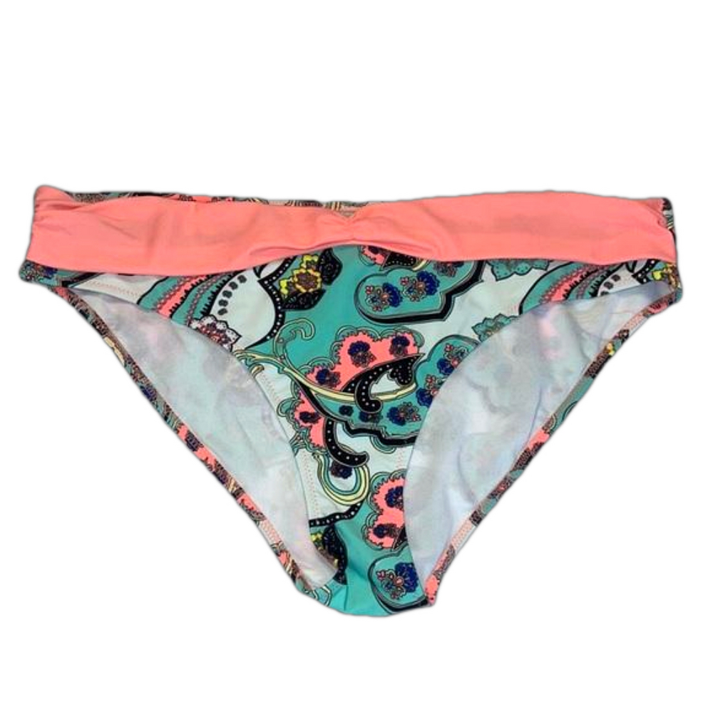 Women’s Paisley Blue & Peach Bikini Bottoms XXL NEW